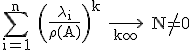 3$\rm \Bigsum_{i=1}^{n} \(\frac{\lambda_{i}}{\rho(A)}\)^{k} \longrightarrow_{k\infty} N\no=0